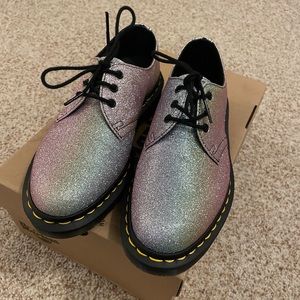 Rare NEW IN BOX Dr Martens 1461 rainbow glitter oxford shoes size 5.